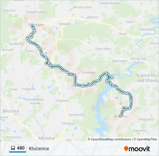Автобус 480: карта маршрута