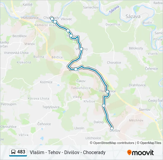 483 Bus Line Map