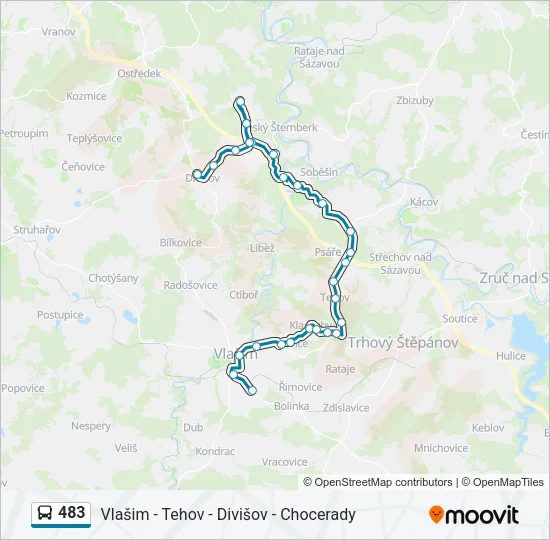 483 autobus Mapa linky