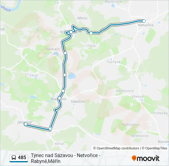 485 Bus Line Map