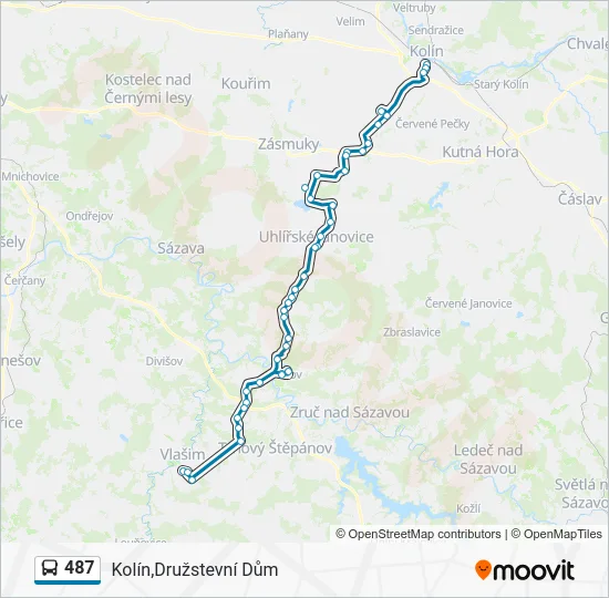 Автобус 487: карта маршрута