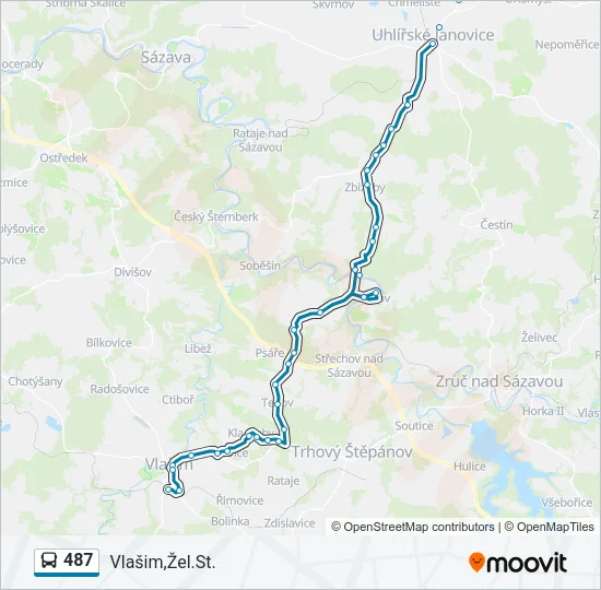 Автобус 487: карта маршрута
