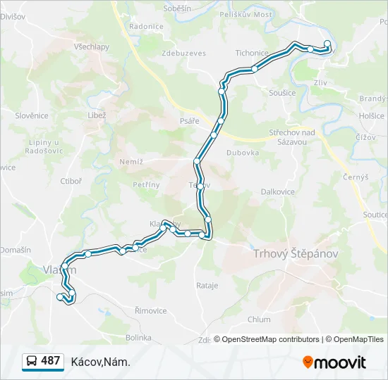 487 Bus Line Map