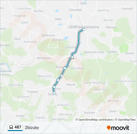 487 Bus Line Map
