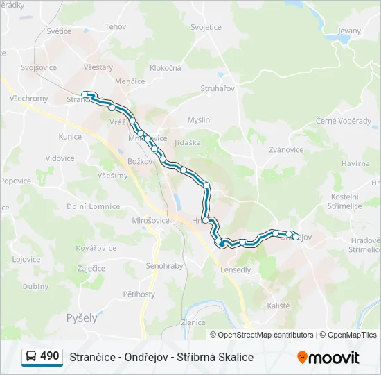 490 Bus Line Map