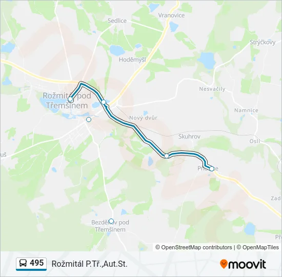 Автобус 495: карта маршрута