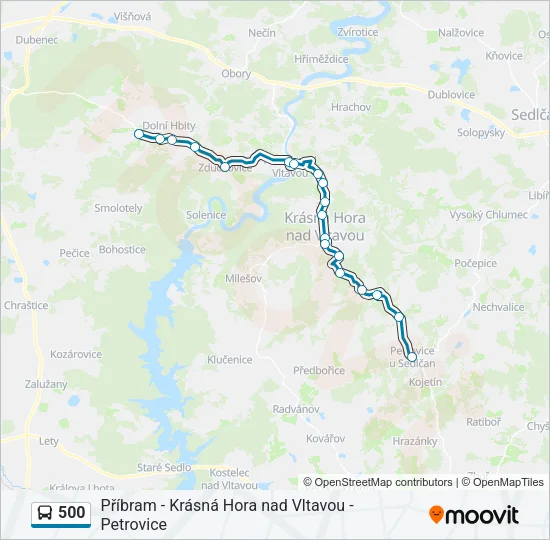 Автобус 500: карта маршрута