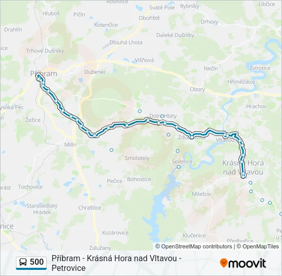 Автобус 500: карта маршрута