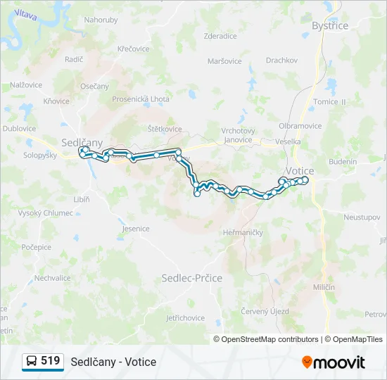 Автобус 519: карта маршрута