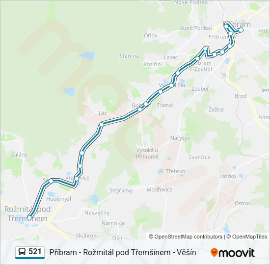 521 Bus Line Map