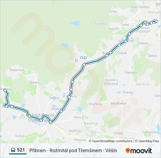 521 Bus Line Map