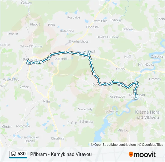 Автобус 530: карта маршрута