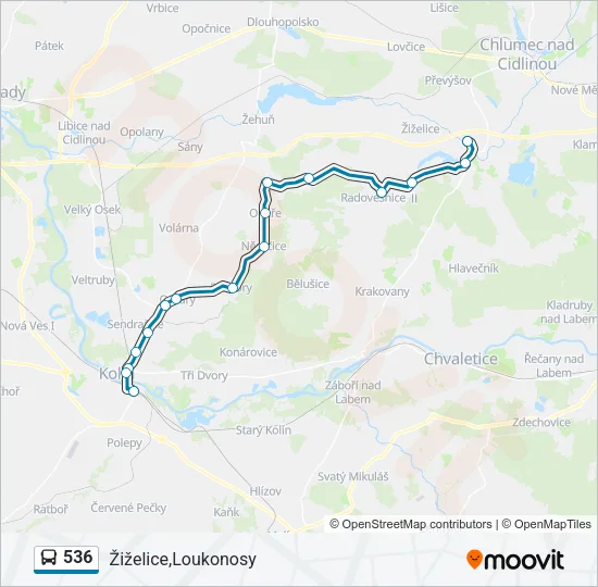 536 Bus Line Map