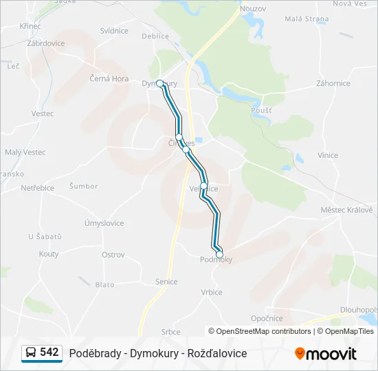 Автобус 542: карта маршрута