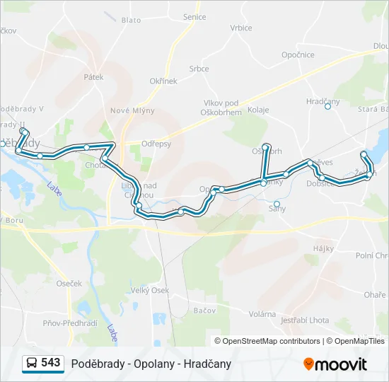 543 Bus Line Map