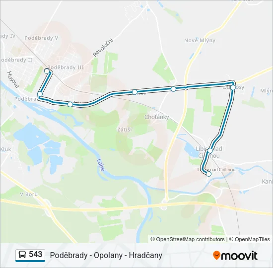 543 Bus Line Map
