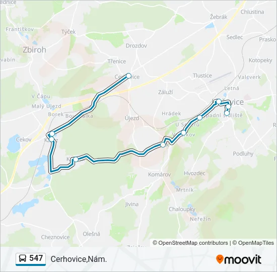 547 Bus Line Map