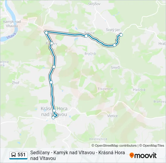 551 Bus Line Map