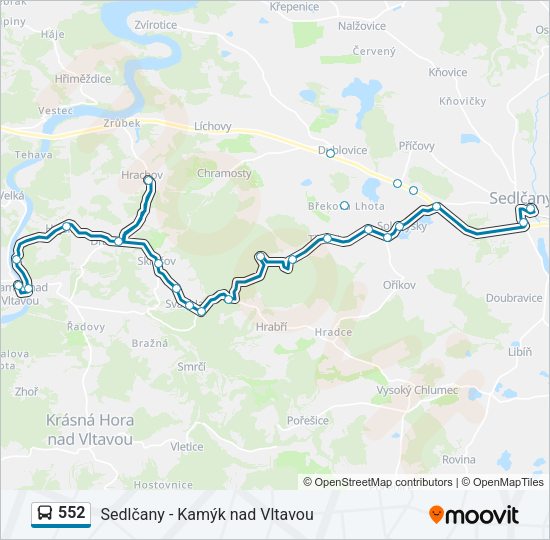 Автобус 552: карта маршрута