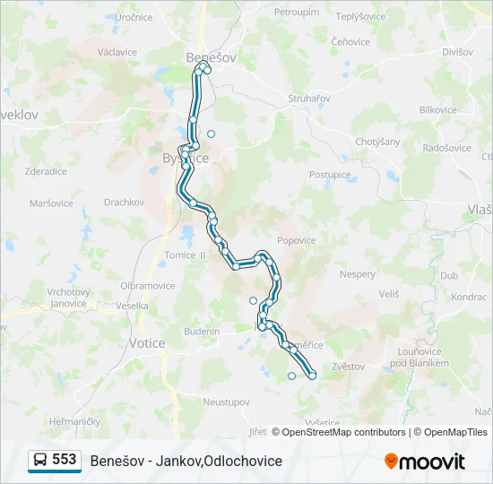 553 Bus Line Map