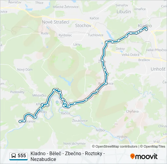 555 Bus Line Map