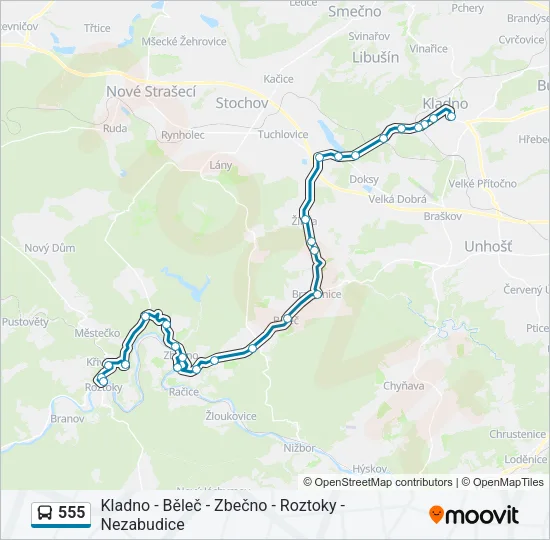 555 Bus Line Map