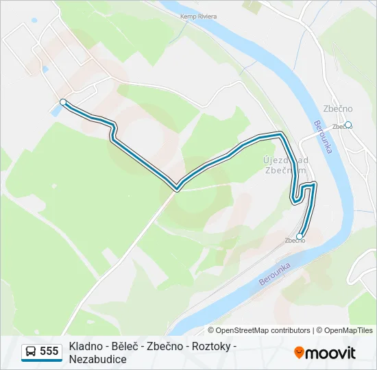 555 Bus Line Map