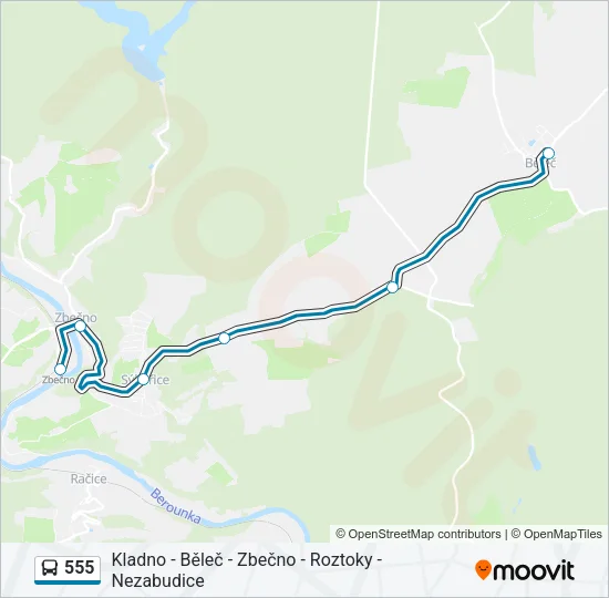 555 Bus Line Map
