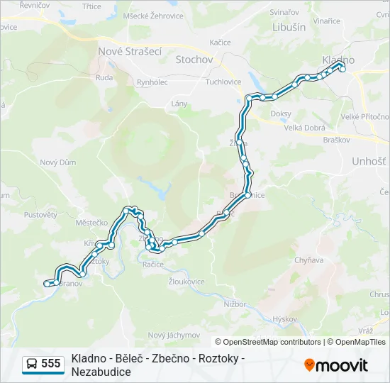 555 Bus Line Map