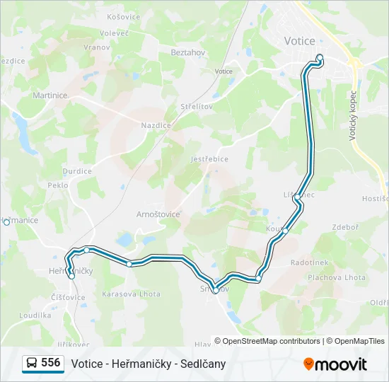 556 Bus Line Map