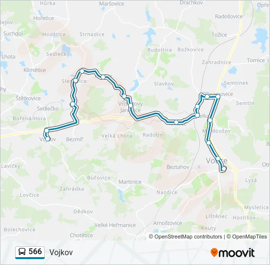 566 Bus Line Map