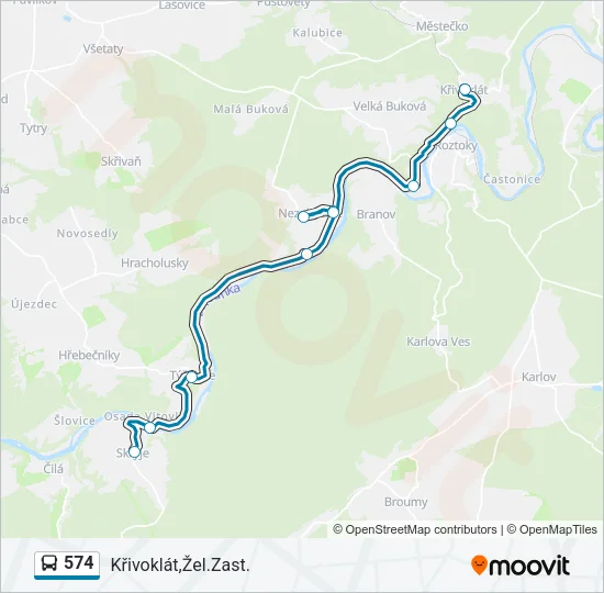 574 Bus Line Map