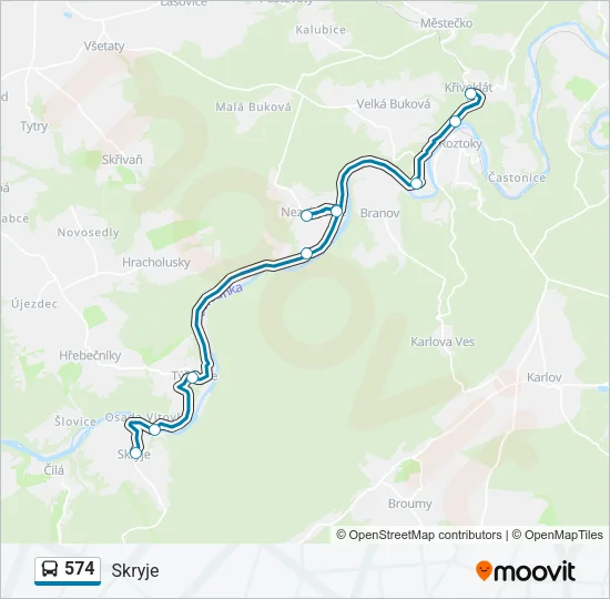 574 Bus Line Map