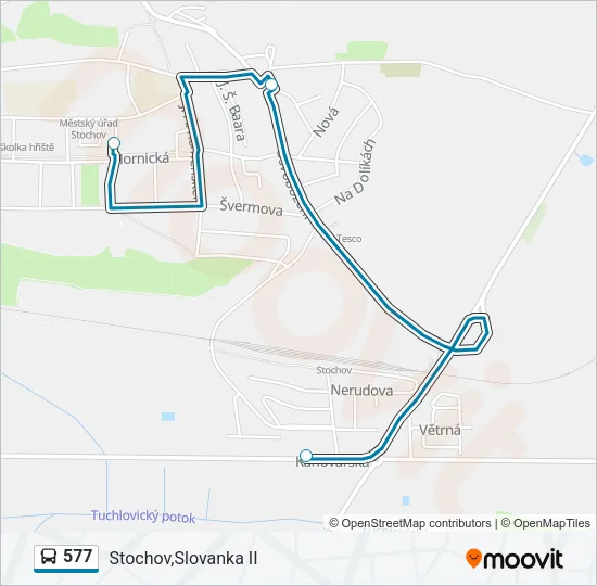 577 Bus Line Map