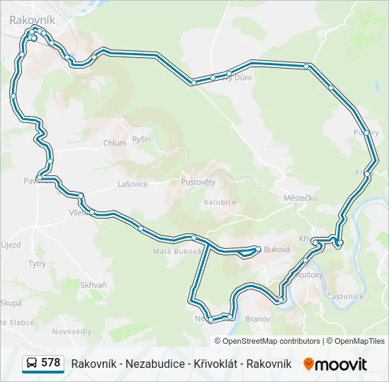 Автобус 578: карта маршрута