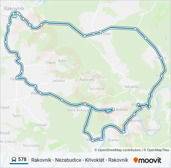 Автобус 578: карта маршрута