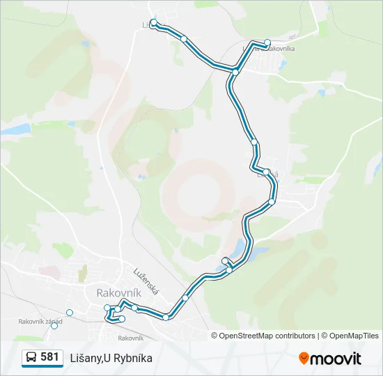 Автобус 581: карта маршрута