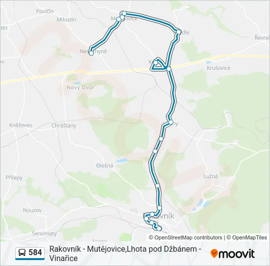 584 Bus Line Map