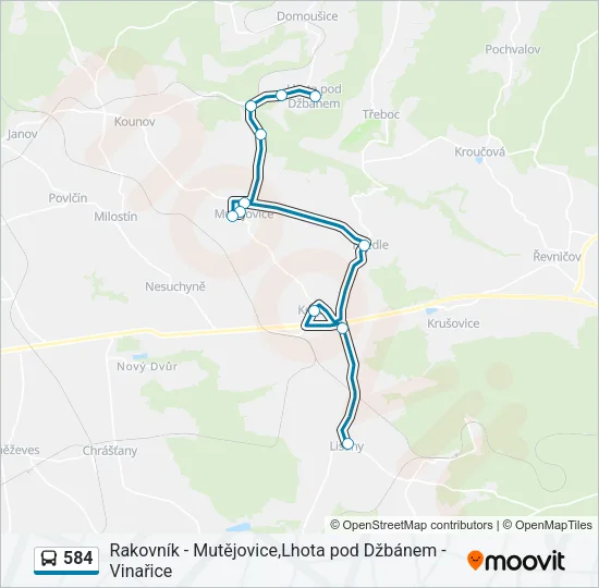 584 Bus Line Map