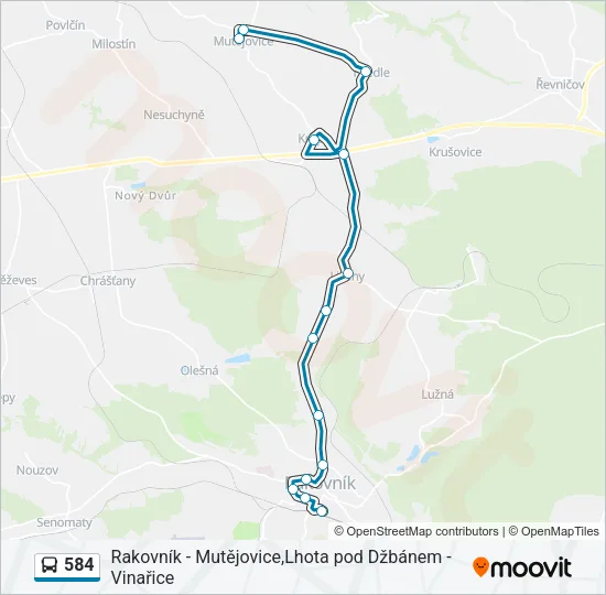 584 Bus Line Map