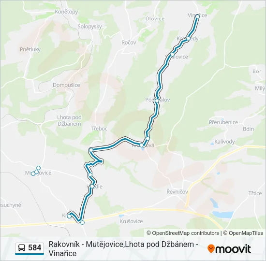 584 Bus Line Map