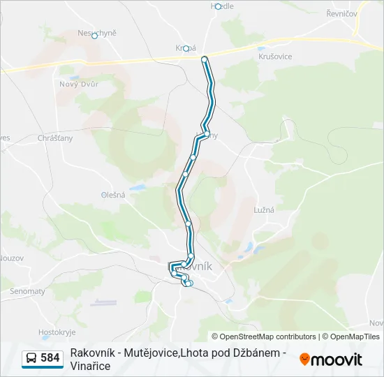 584 Bus Line Map