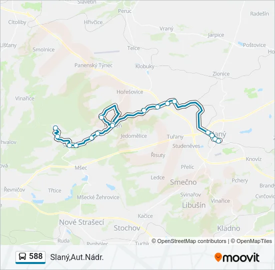 588 autobus Mapa linky