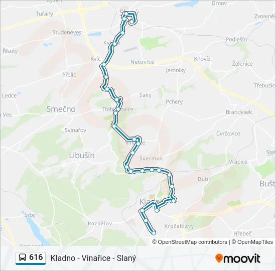 616 autobus Mapa linky