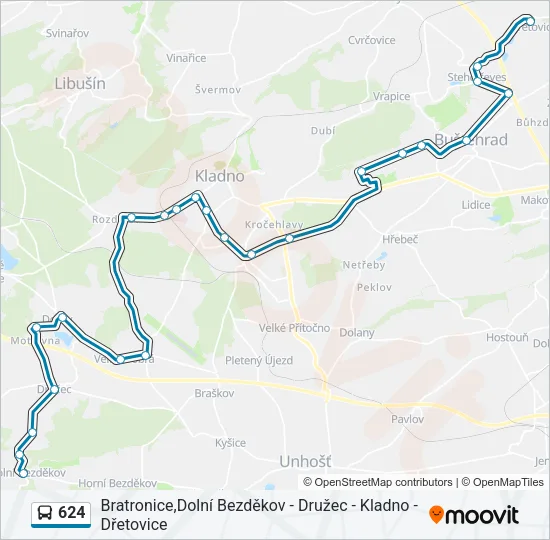 624 Bus Line Map