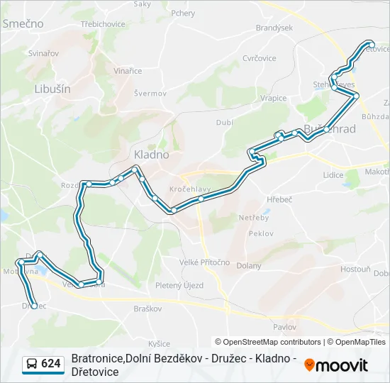 624 Bus Line Map