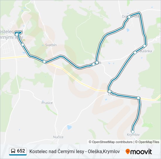 Автобус 652: карта маршрута