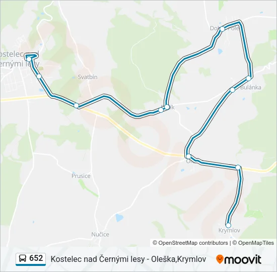 Автобус 652: карта маршрута