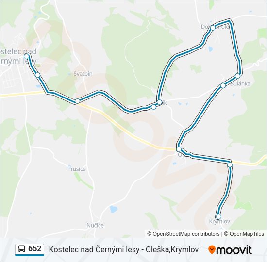 Автобус 652: карта маршрута