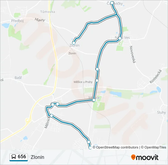 656 Bus Line Map